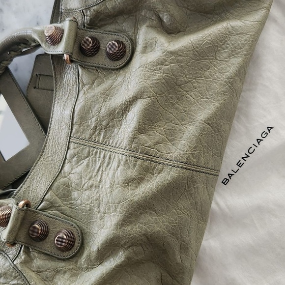 BNWT Balenciaga Giant 21 City Bag – Rare Vert D'eau w/ Rose Gold Hardware - Picture 8 of 16